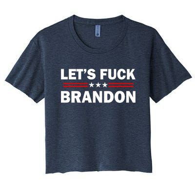 Let's Fuck Brandon Trump Rally Women's Crop Top Tee