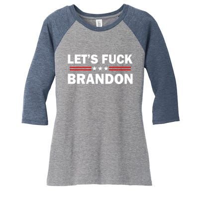 Let's Fuck Brandon Trump Rally Women's Tri-Blend 3/4-Sleeve Raglan Shirt