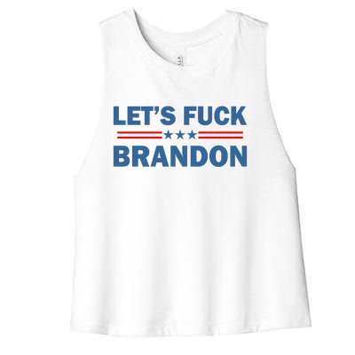 Let's Fuck Brandon Trump Rally Women's Racerback Cropped Tank