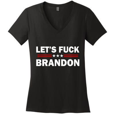 Let's F Brandon Trump Rally Trending Women's V-Neck T-Shirt