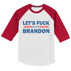 Let's F Brandon Trump Rally Trending Kids Colorblock Raglan Jersey