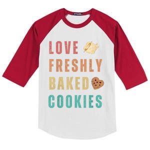 LOVE FRESHLY BAKED COOKIES Kids Colorblock Raglan Jersey