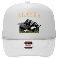 Last Frontier Bald Eagle Alaska High Crown Mesh Back Trucker Hat