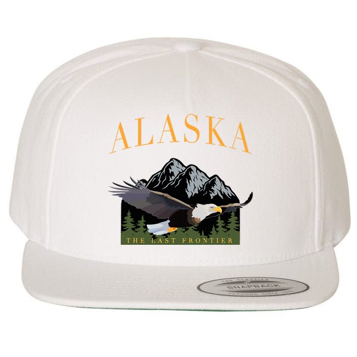 Last Frontier Bald Eagle Alaska Wool Snapback Cap