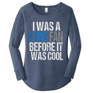 Lions Fan Before It Was Cool Lions Gear Lions Fan Women's Perfect Tri Tunic Long Sleeve Shirt