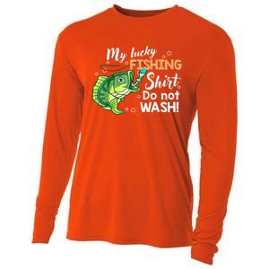 Lucky Fishing Bass Funny Fish Dad Gift Cooling Performance Long Sleeve Crew