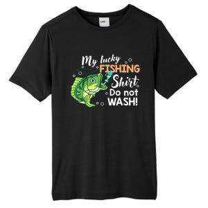 Lucky Fishing Bass Funny Fish Dad Gift Tall Fusion ChromaSoft Performance T-Shirt