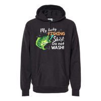 Lucky Fishing Bass Funny Fish Dad Gift Premium Hoodie