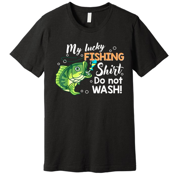 Lucky Fishing Bass Funny Fish Dad Gift Premium T-Shirt