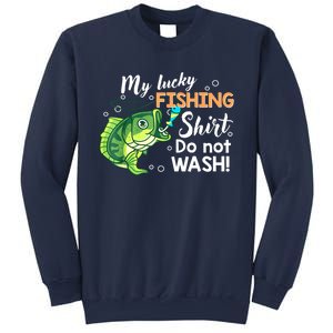 Lucky Fishing Bass Funny Fish Dad Gift Sweatshirt