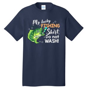 Lucky Fishing Bass Funny Fish Dad Gift Tall T-Shirt