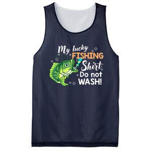 Lucky Fishing Bass Funny Fish Dad Gift Mesh Reversible Basketball Jersey Tank