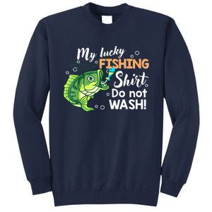 Lucky Fishing Bass Funny Fish Dad Gift Tall Sweatshirt