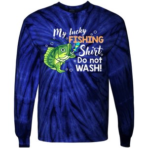 Lucky Fishing Bass Funny Fish Dad Gift Tie-Dye Long Sleeve Shirt