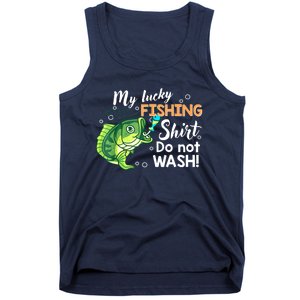 Lucky Fishing Bass Funny Fish Dad Gift Tank Top