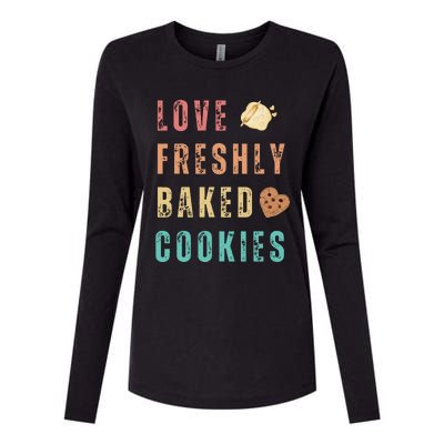 LOVE FRESHLY BAKED COOKIES Womens Cotton Relaxed Long Sleeve T-Shirt