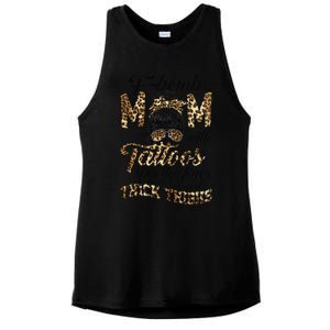 Leopard F Bomb Mom Pretty Eyes Messy Bun Mother's Day Ladies PosiCharge Tri-Blend Wicking Tank