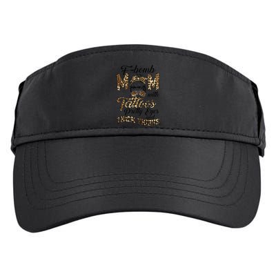 Leopard F Bomb Mom Pretty Eyes Messy Bun Mother's Day Adult Drive Performance Visor