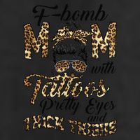 Leopard F Bomb Mom Pretty Eyes Messy Bun Mother's Day Adult Drive Performance Visor