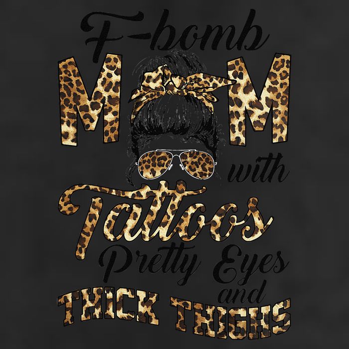 Leopard F Bomb Mom Pretty Eyes Messy Bun Mother's Day Adult Drive Performance Visor
