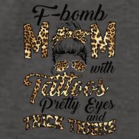 Leopard F Bomb Mom Pretty Eyes Messy Bun Mother's Day Vector Backpack