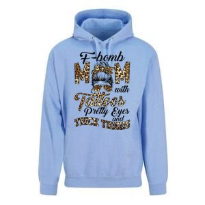 Leopard F Bomb Mom Pretty Eyes Messy Bun Mother's Day Unisex Surf Hoodie