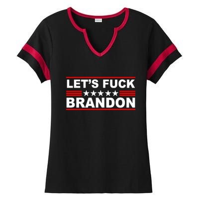 Let's F Brandon LGB FJB Funny Ladies Halftime Notch Neck Tee