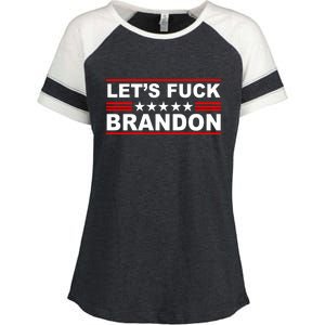 Let's F Brandon LGB FJB Funny Enza Ladies Jersey Colorblock Tee