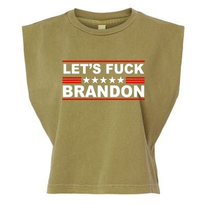 Let's F Brandon LGB FJB Funny Garment-Dyed Women's Muscle Tee