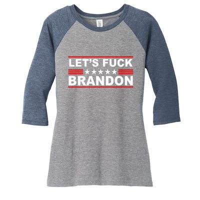 Let's F Brandon LGB FJB Funny Women's Tri-Blend 3/4-Sleeve Raglan Shirt