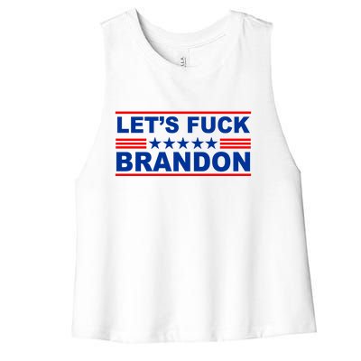 Let's F Brandon LGB FJB Funny Women's Racerback Cropped Tank