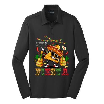 LetS Fiesta Cinco De Mayo Dabbing Taco Silk Touch Performance Long Sleeve Polo