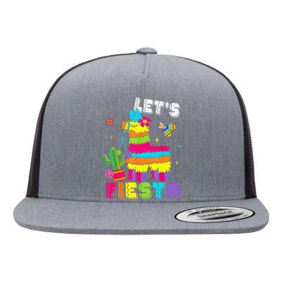 Lets Fiesta Cinco De Mayo Mexican Party Mexico Donkey Pinata Flat Bill Trucker Hat