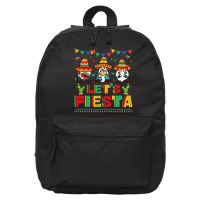 Lets Fiesta Cinco De Mayo Mexican Trio Gnomes 16 in Basic Backpack