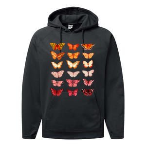 Lesbian Flag Color Butterfly Subtle Sapphic Pride Aesthetic Performance Fleece Hoodie