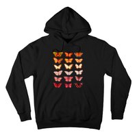 Lesbian Flag Color Butterfly Subtle Sapphic Pride Aesthetic Hoodie