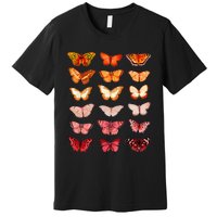 Lesbian Flag Color Butterfly Subtle Sapphic Pride Aesthetic Premium T-Shirt