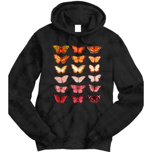 Lesbian Flag Color Butterfly Subtle Sapphic Pride Aesthetic Tie Dye Hoodie