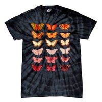 Lesbian Flag Color Butterfly Subtle Sapphic Pride Aesthetic Tie-Dye T-Shirt