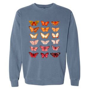 Lesbian Flag Color Butterfly Subtle Sapphic Pride Aesthetic Garment-Dyed Sweatshirt