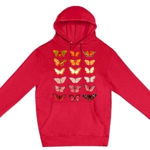 Lesbian Flag Color Butterfly Subtle Sapphic Pride Aesthetic Premium Pullover Hoodie