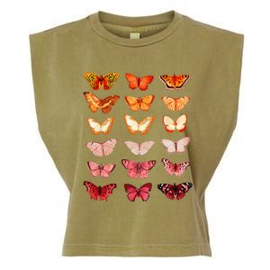 Lesbian Flag Color Butterfly Subtle Sapphic Pride Aesthetic Garment-Dyed Women's Muscle Tee