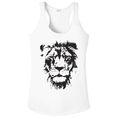 Lion Face Cool Zoo Animals Zoo Keeper Ladies PosiCharge Competitor Racerback Tank