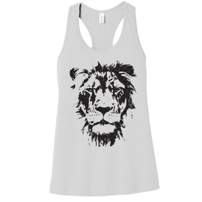 Lion Face Cool Zoo Animals Zoo Keeper Women's Racerback Tank