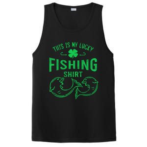 Lucky Fishing Cute Gift Funny Shamrock Fisher Gift PosiCharge Competitor Tank