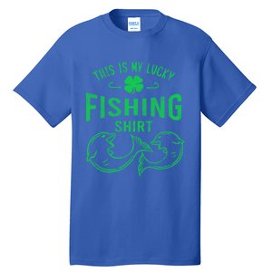 Lucky Fishing Cute Gift Funny Shamrock Fisher Gift Tall T-Shirt