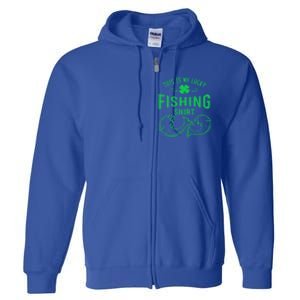 Lucky Fishing Cute Gift Funny Shamrock Fisher Gift Full Zip Hoodie