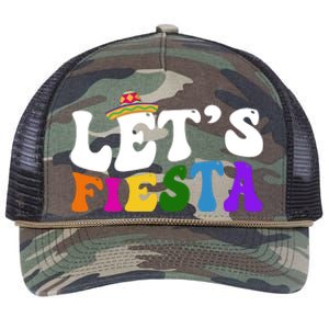 Lets Fiesta Cinco De Mayo Retro Rope Trucker Hat Cap