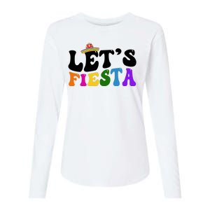 Lets Fiesta Cinco De Mayo Womens Cotton Relaxed Long Sleeve T-Shirt