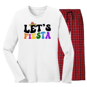 Lets Fiesta Cinco De Mayo Women's Long Sleeve Flannel Pajama Set 